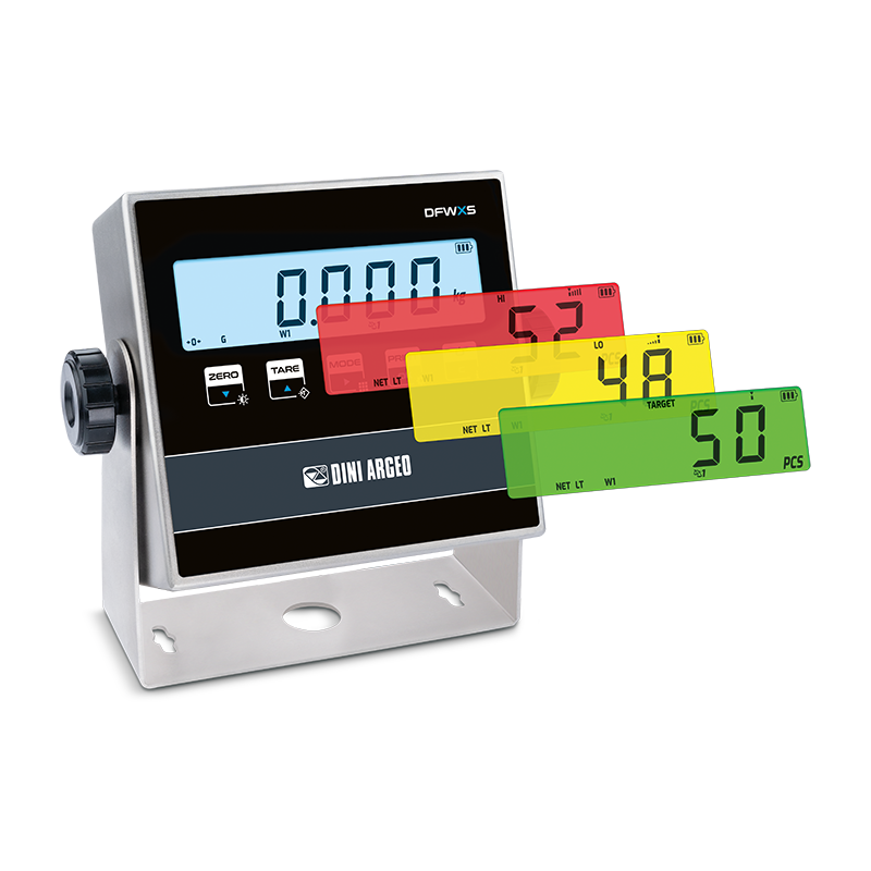Visor de Peso Multifunción DFWXS Inox IP68/IP69K con Teclado Smart de 5 Teclas (Dini Argeo)