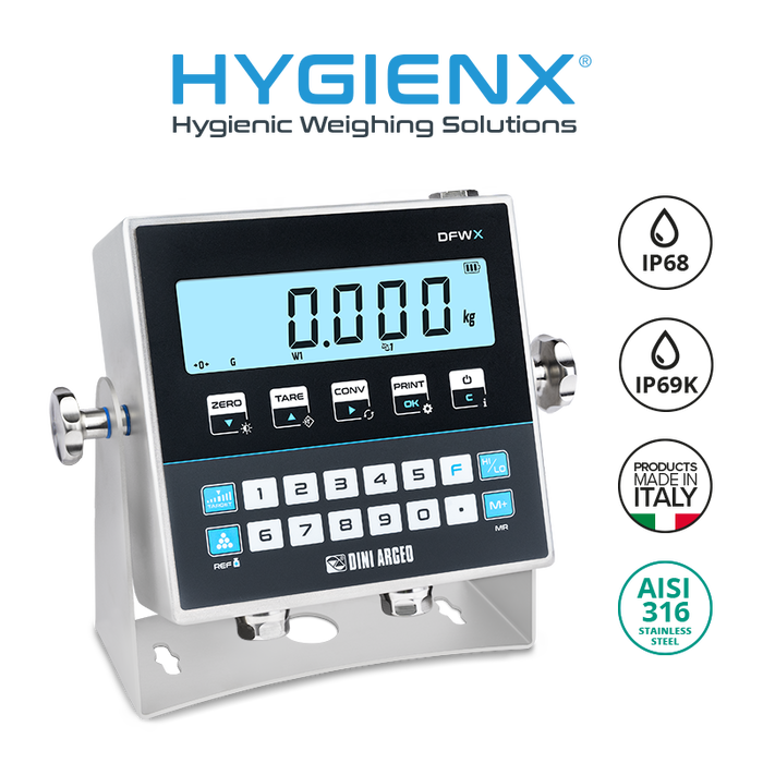 Visor de peso higiénico DFWX Hygienx inox AISI 316