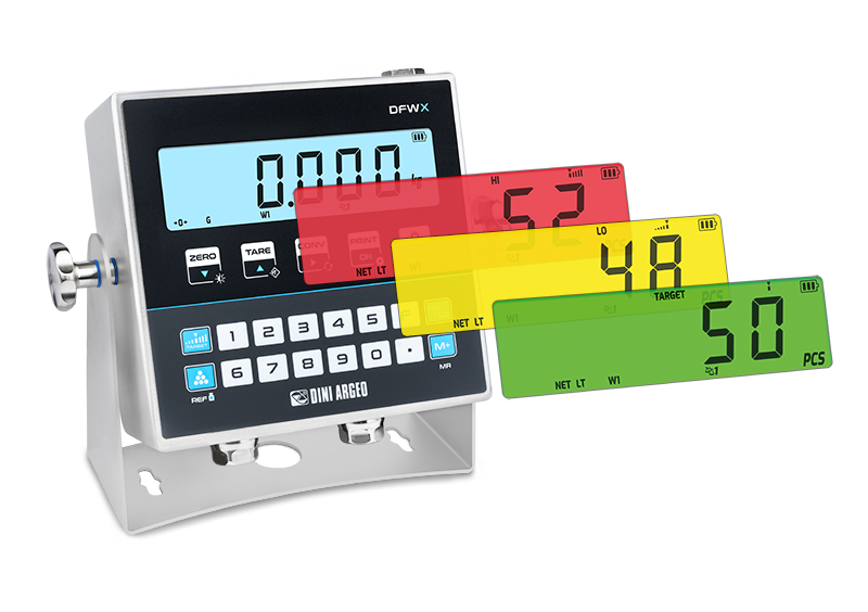 Visor de Peso Multifunción Higiénico DFWX HYGIENX Inox AISI 316 IP68/IP69K DFWX-HGX (Dini Argeo)
