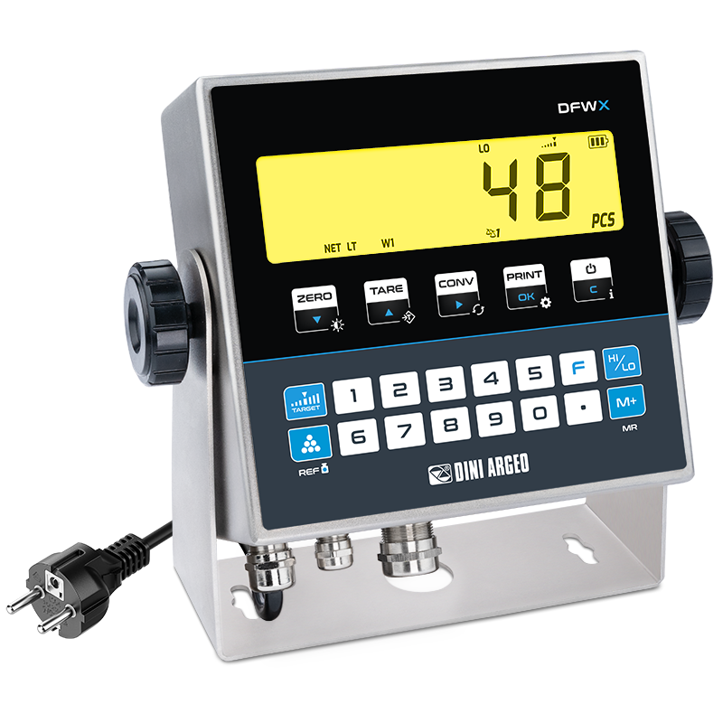 Visor de Peso Multifunción DFWX Inox IP68/IP69K con Teclado Alfanumérico de 21 Teclas (Dini Argeo)
