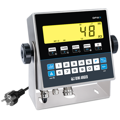 Visor de Peso Multifunción DFWX Inox IP68/IP69K con Teclado Alfanumérico de 21 Teclas (Dini Argeo)