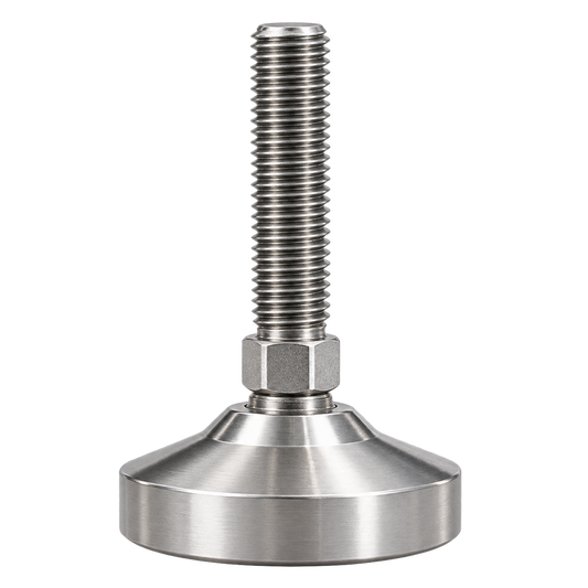 Articulated stainless steel leg with non-slip base